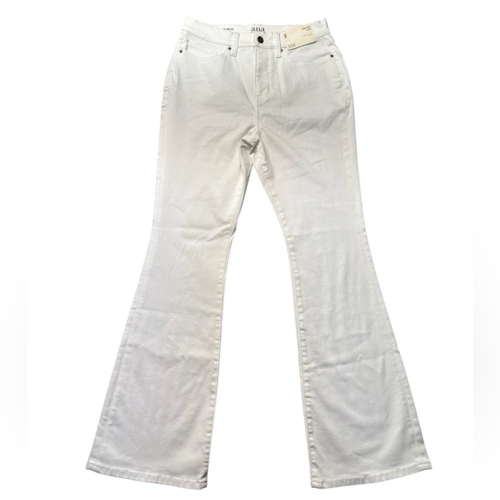 a.n.a High-Rise Flare White Jeans 16 Tall 31” Inseam pockets front and back - Picture 3 of 15